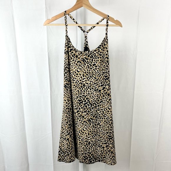 Outdoor Voices Dresses & Skirts - Outdoor Voices Leopard Exercise Dress Skort Racerback Animal Print Tan Black XL